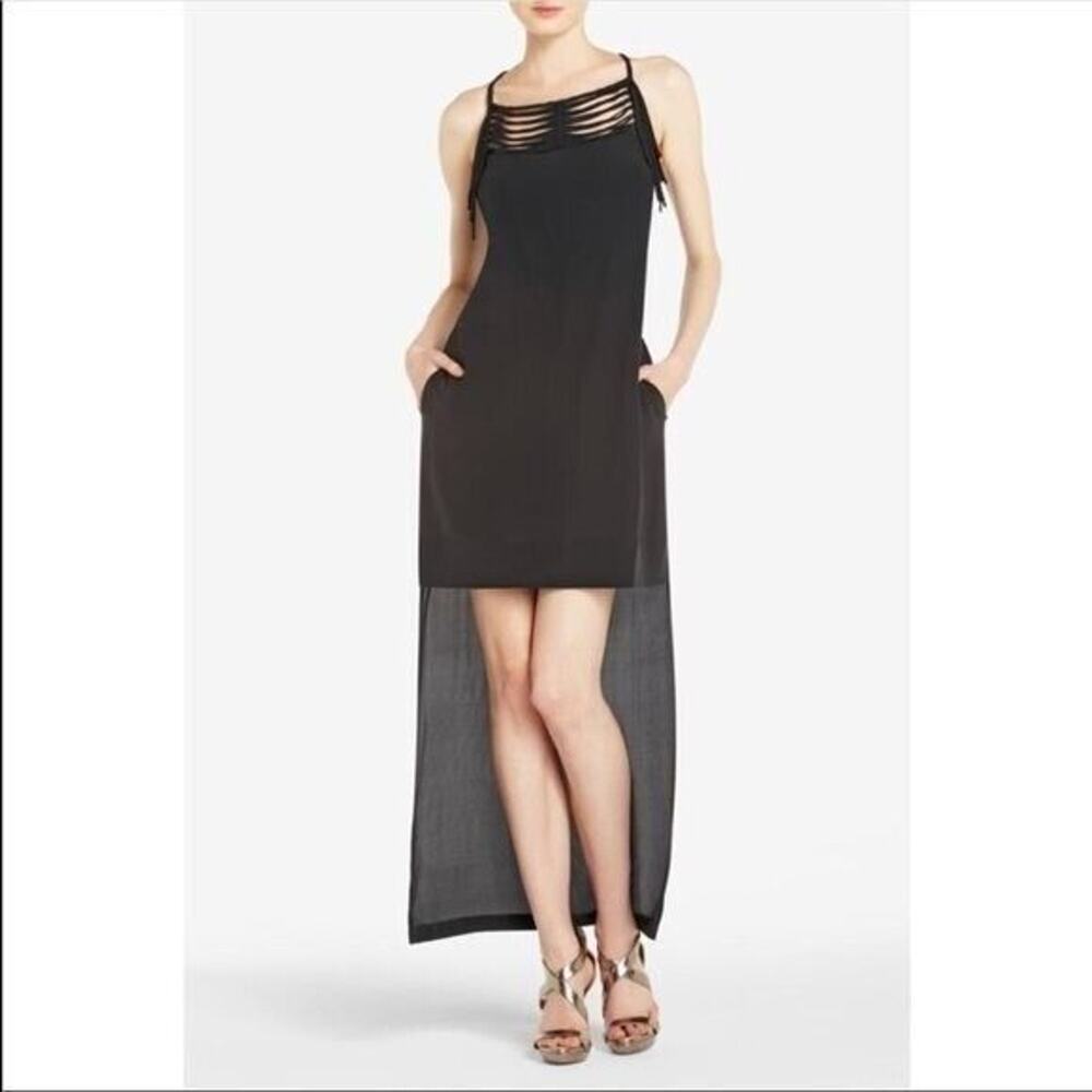 BCBGMaxAzria Womens Silk Tamsyn Hi Low Dress XS Whimsigoth Witchy Vamp Designer